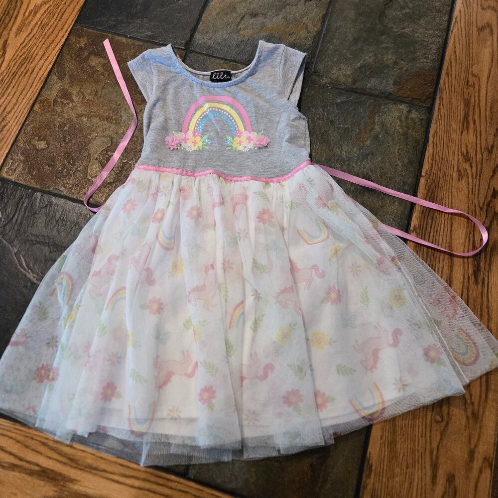 Girls Dress Sleeveless Tank with Tutu - lilt - size 6